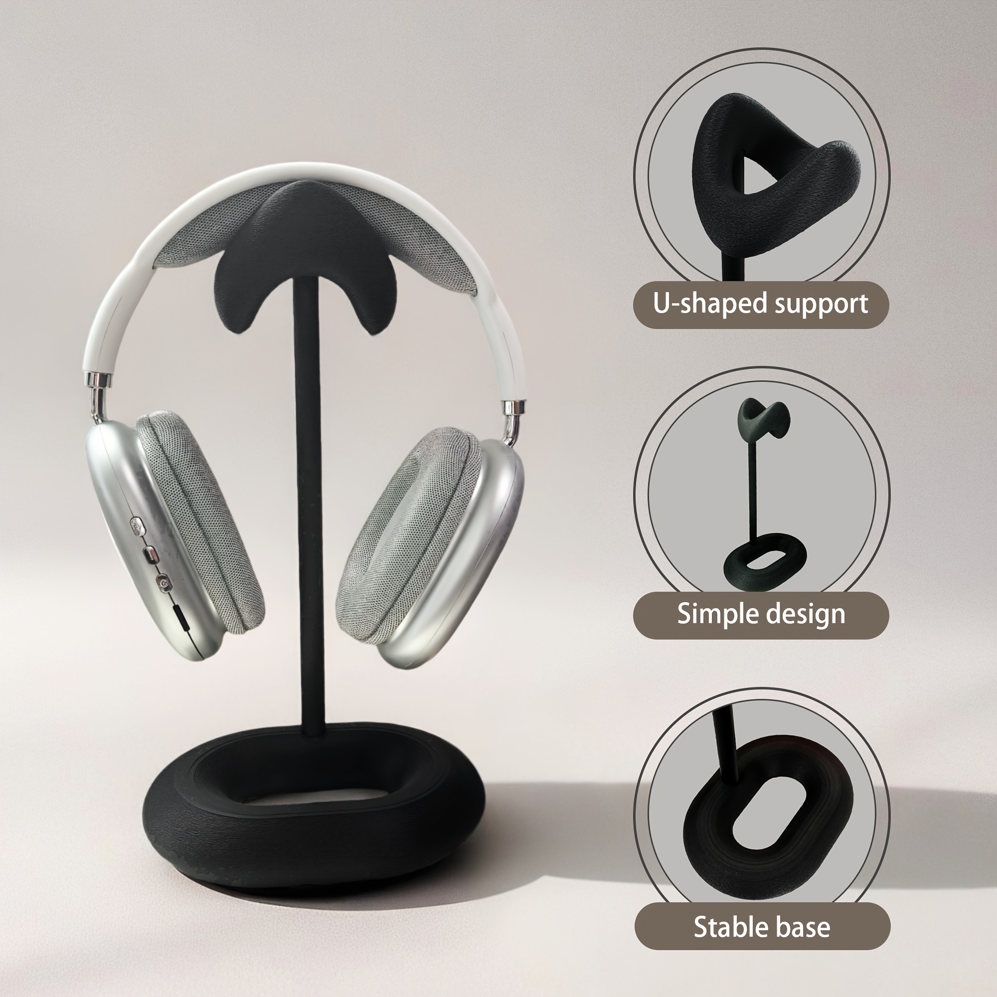 1pc headset stand made of resin orange white black multi functional desktop holder compatible with all headphones detachable display rack for students dorms office desks computer tables storage rack for gaming headsets a perfect gift for Product details 1