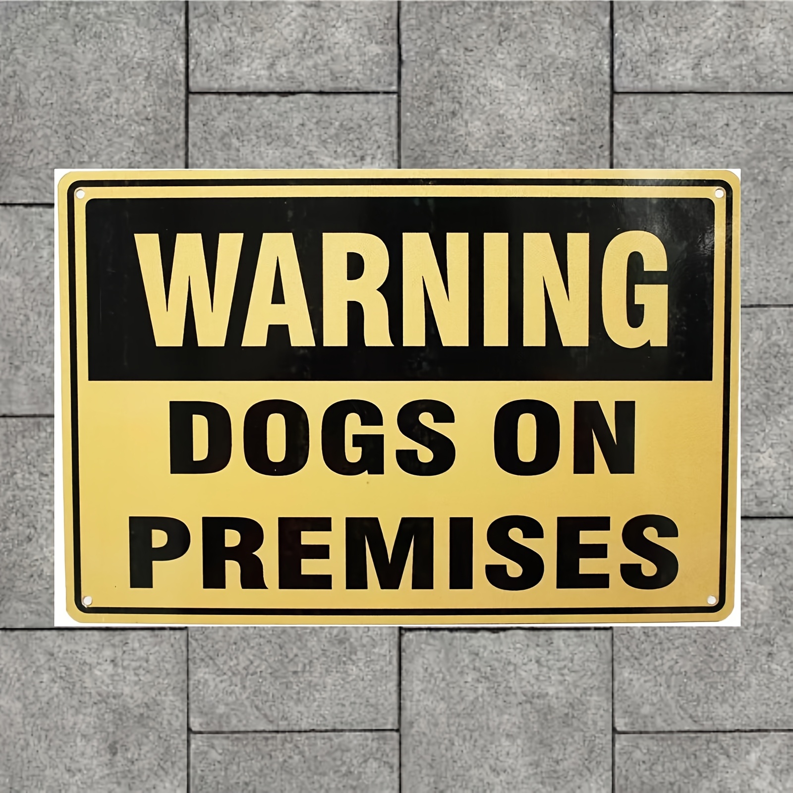 TEMU 1 Heavy-duty Iron Warning Sign | "dogs On Premises" Text, Large Size 300x200mm (12x8 Inches) - Indoor/outdoor Decoration, No Electricity