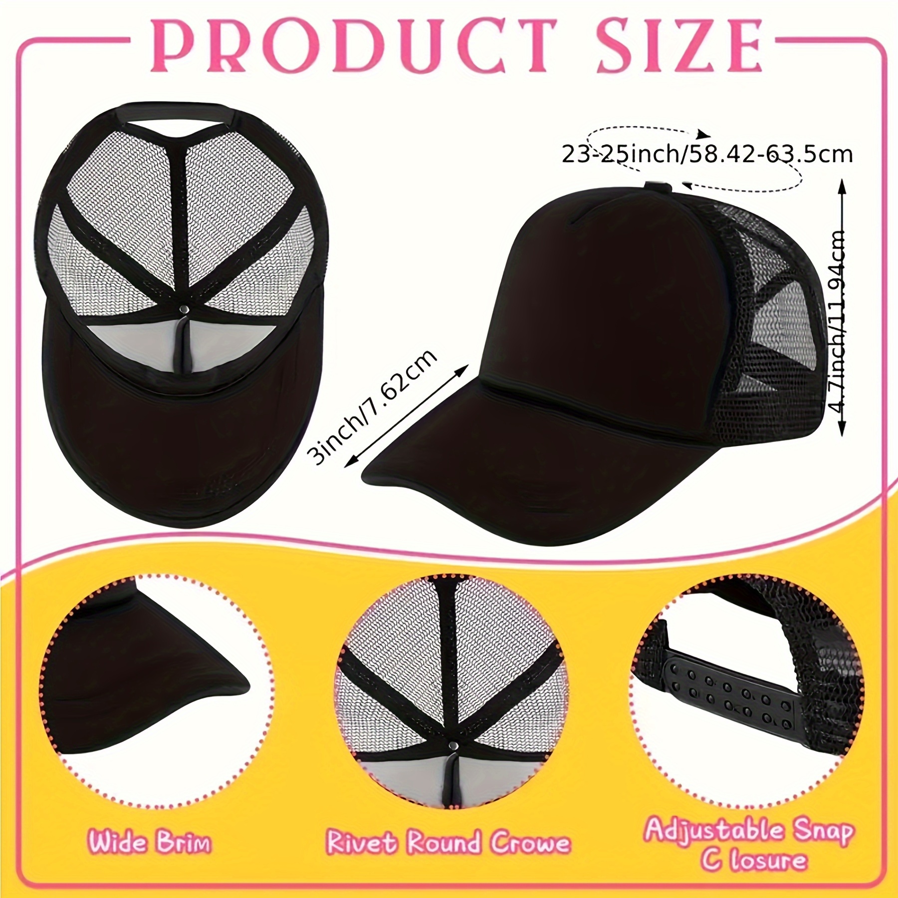 15pcs DIY Heat Transfer Baseball Cap Set