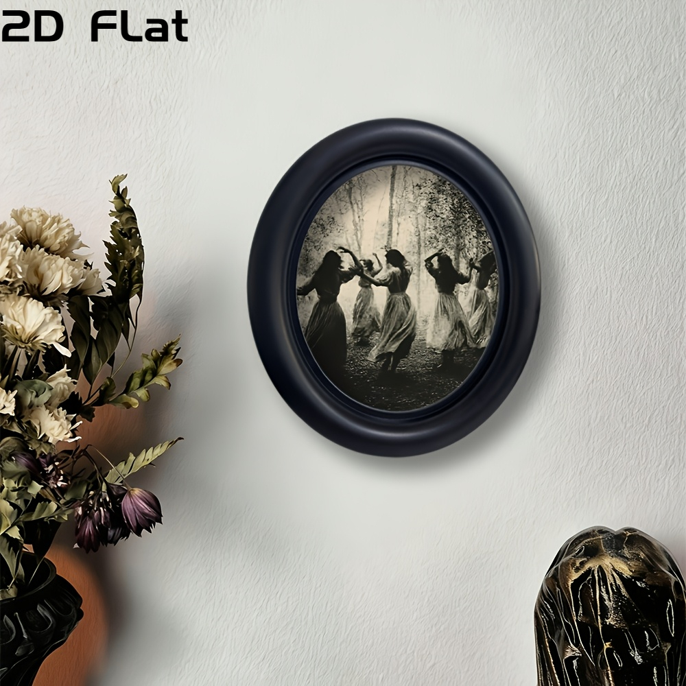 TEMU Plat 2D, Surface Plate 2D, 1 pièce Silhouette Ovale de Danseuse de Vintage, Art Mural, Décoration de Style Gothique, Impression d'Art Vintage