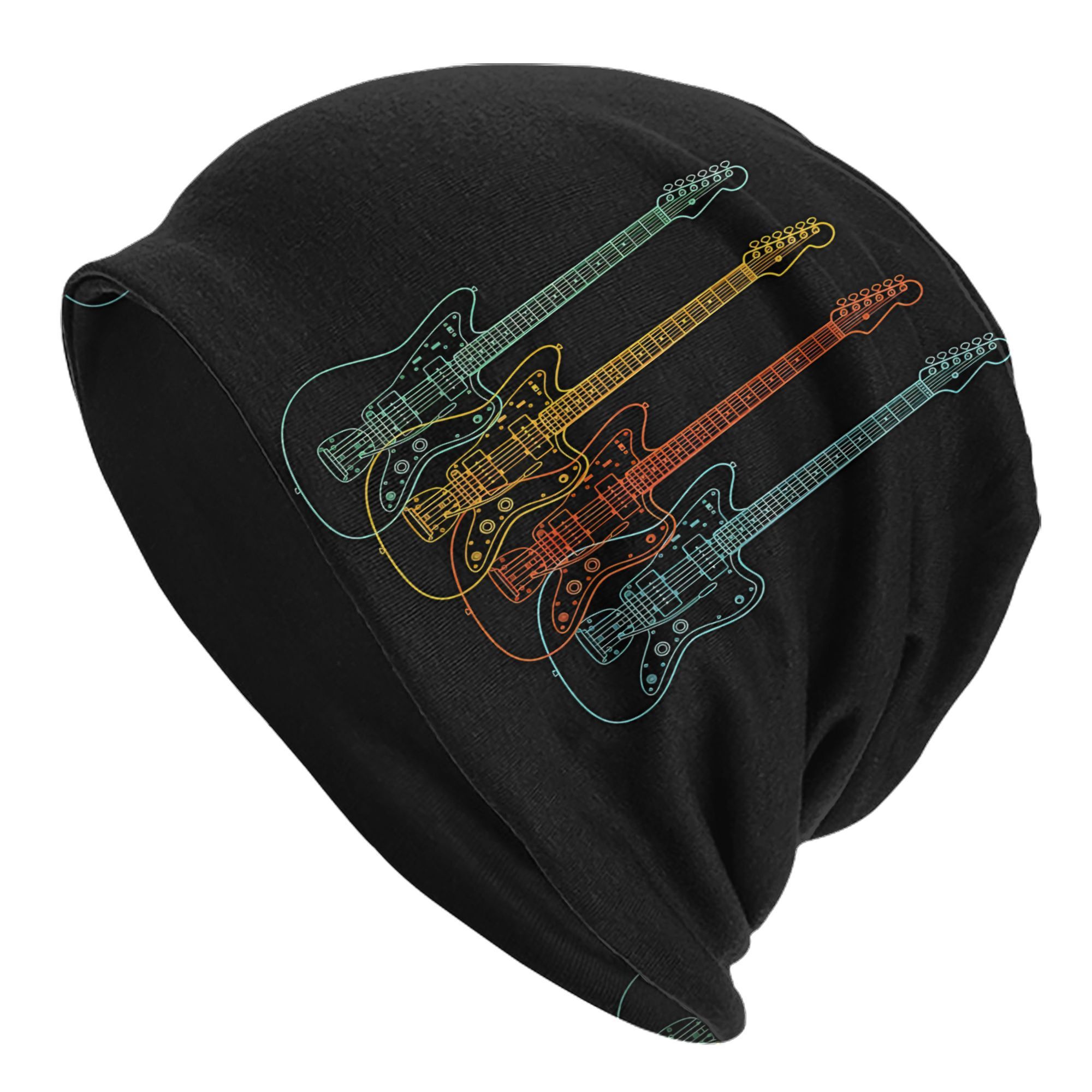 

1pc Guitar Hat - Knitted Polyester (95%) And Elastane (5%) -on