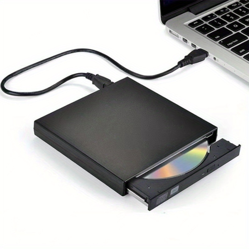 TEMU 2pcs/1pc Usb 3.0 Ultra Slim Portable External Cd/dvd Drive For Laptop - Fast Data Transfer, Compatible With /10/8/7, , , Dvds/cds/ Playback &