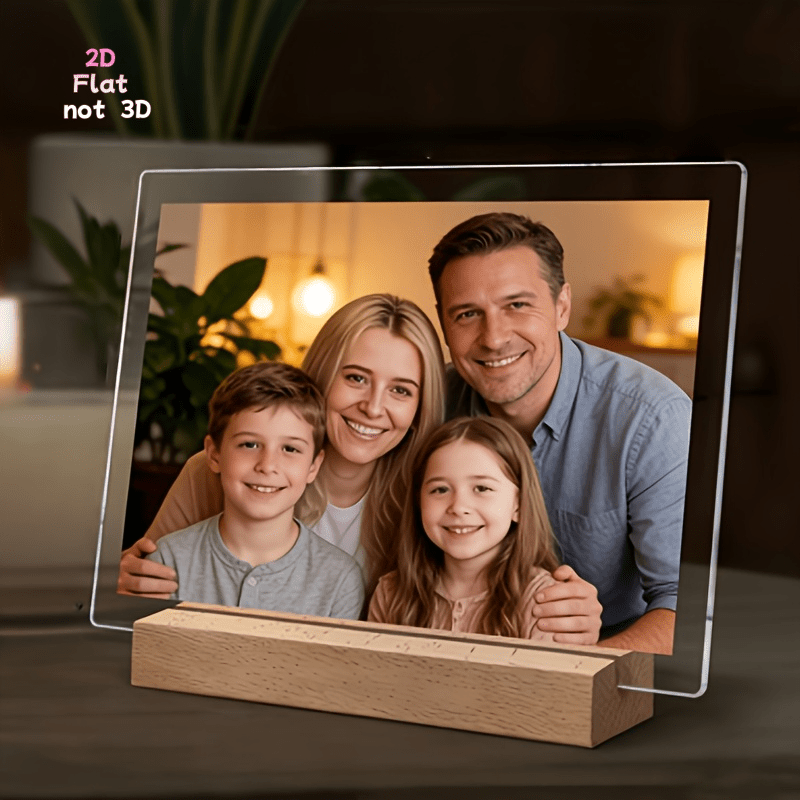 TEMU Cornice Fotografica Personalizzata Bidimensionale in Acrilico per di Famiglia, Adatta per Famiglia, , Migliori , , Compagni di Classe, con Base