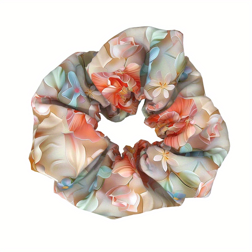 TEMU 1pc 3d Floral Hair Tie For Women, Fabric Hair Rope, Ponytail Accessory, Gift For Party, Ponytail Holder, Party Hairband, Decorative Hair Rope,