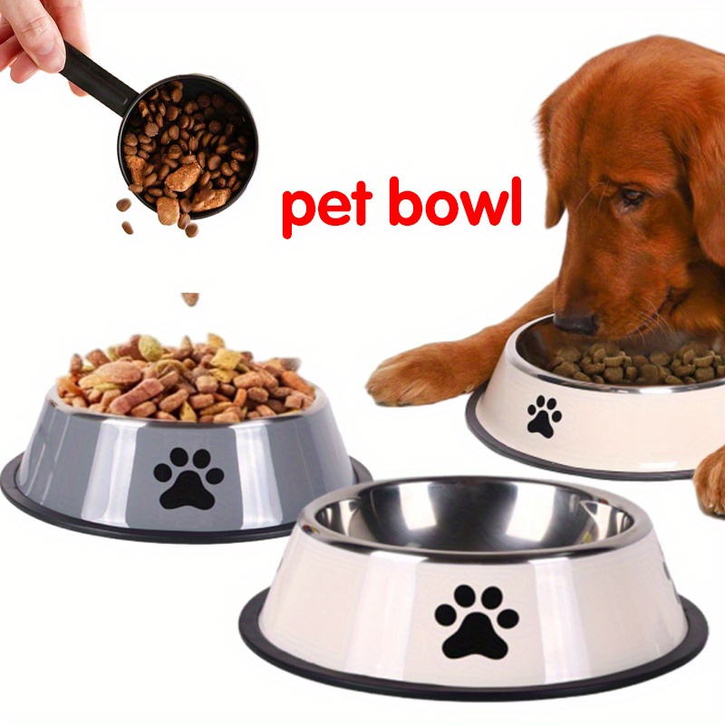 Customizable 2pcs Stainless Steel Pet Bowl Set with Non-Slip Base