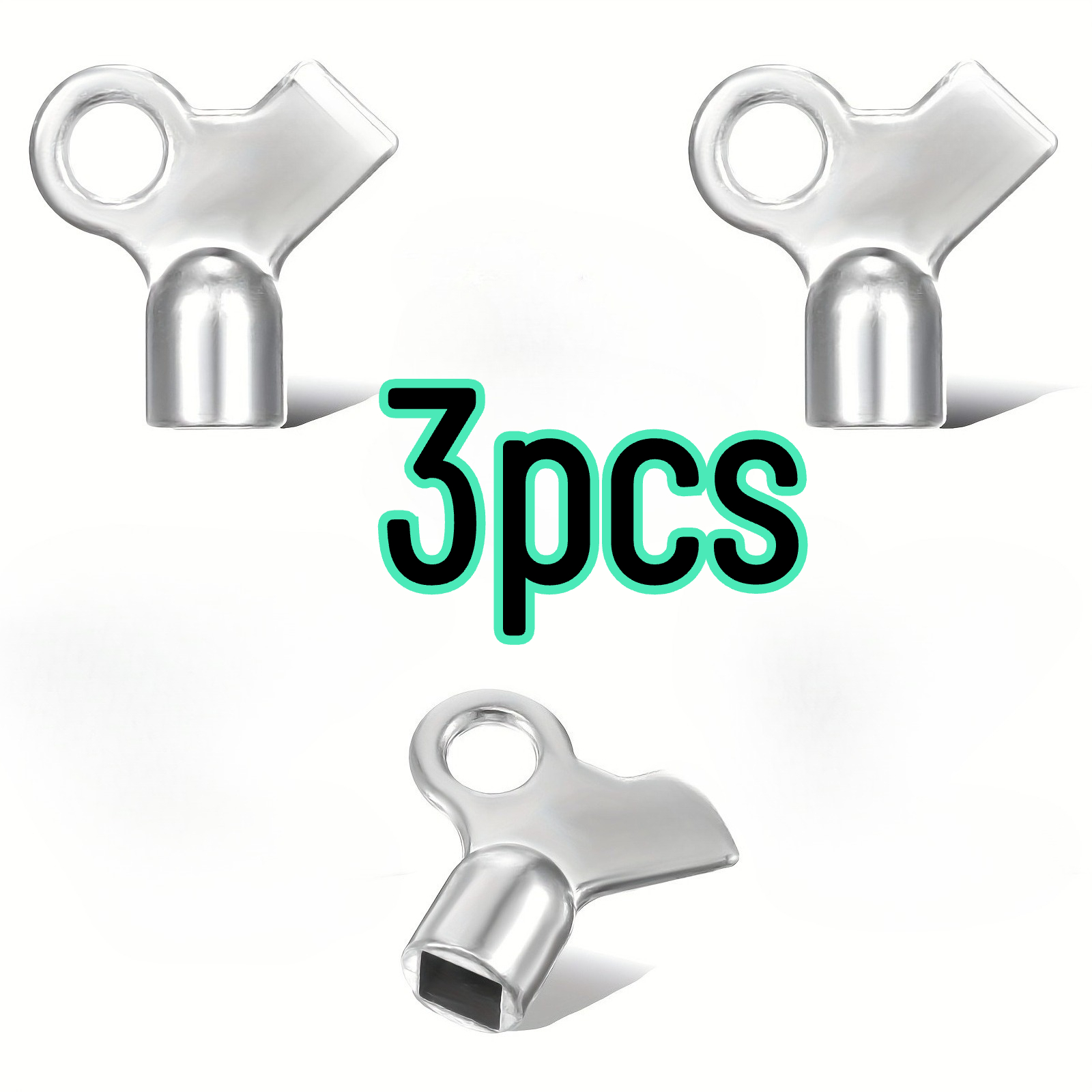 Set Of 3 Radiator Bleed Valve Keys, Made Of Alloy, Designed For Air Valves In Home Radiators And Hot Water Flushing Pipe Tools.