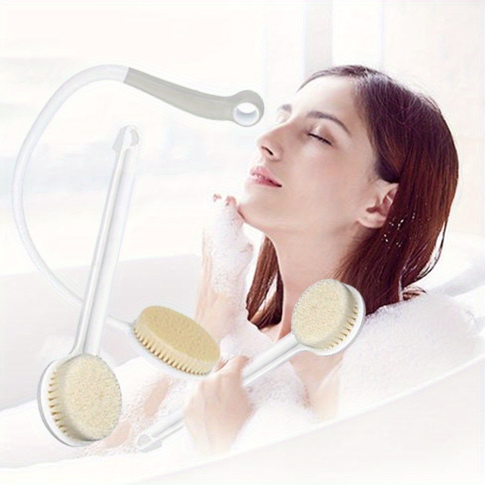 2pcs shower long handle brush u shaped back wiper back sanding brush bathroom tool accessories soft bristle shower brush suitable for use during showering Product details 0
