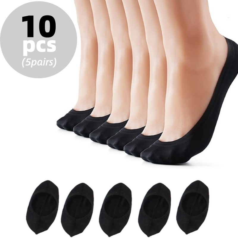 TEMU 10pcs (5 Pairs) Women's Short Socks And Men's High-elasticity Socks, Crew Socks, Soft, Stretchy, Comfortable, And Breathable Socks, Suitable For