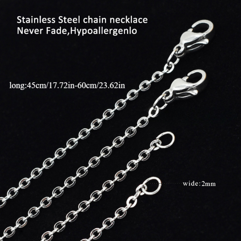 A Stainless Steel 18k Gold-plated "o" Link Cross Chain Basic Accessory, Fashionable, Simple, And , Unisex