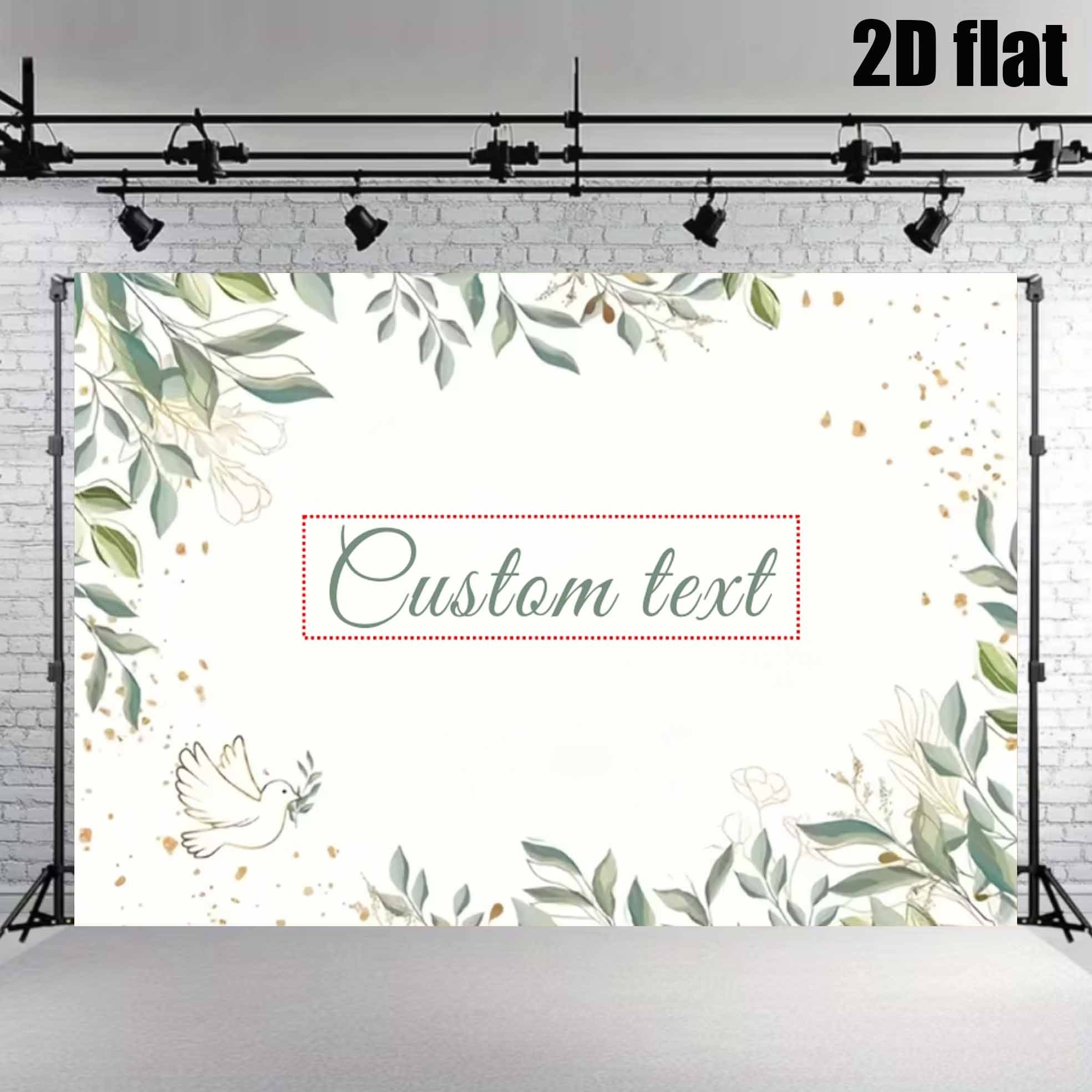 TEMU 2d Flat, 2d Flat - 2d Flat, 2d Flat - 2d Party Flat Banner [customizable] 1pc Personalized Custom Text And Flying Theme Vinyl Backdrop, With