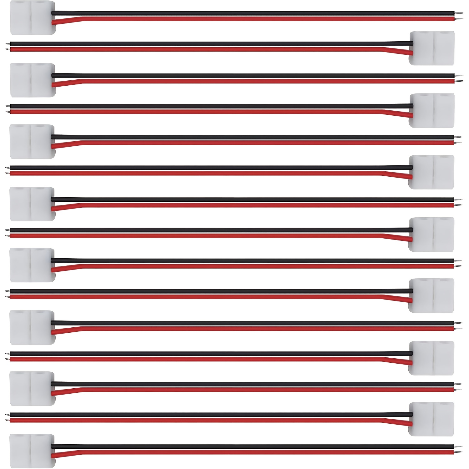 TEMU 15pcs 2-pin Solderless Led Strip Connector Wire, Suitable For 8mm Wide 2835/3528 Monochrome Flexible Led Strip Lights, Diy Lighting Accessories