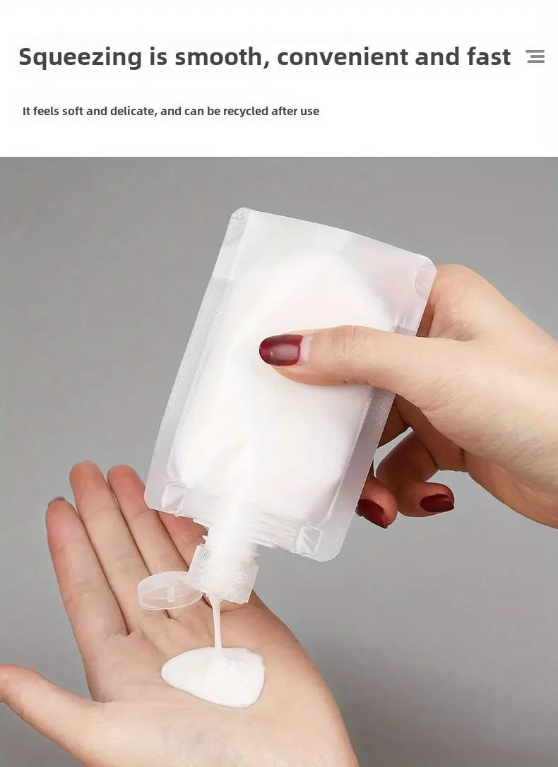 5pcs 10pcs 15pcs portable disposable travel bottles and bags suitable for packing cosmetics shampoo lotion shower gel facial cleanser and toiletries Product details 6