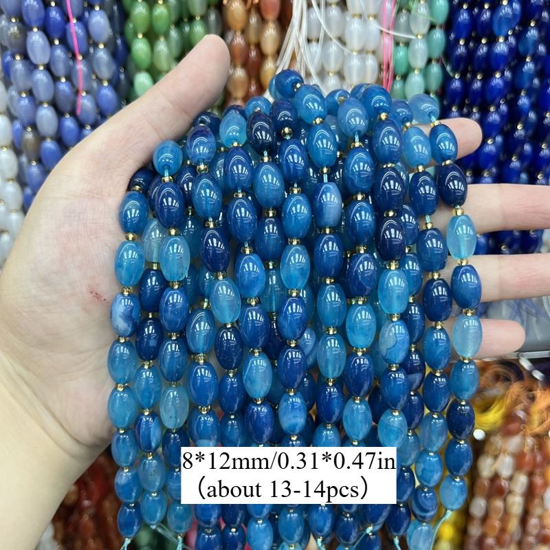 8X12Mm Vibrant Natural Stone Rice Beads Collection