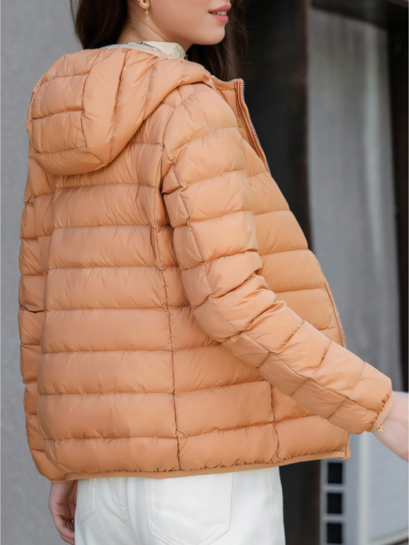 womens lightweight hooded short feather jacket loose - Temu Cyprus