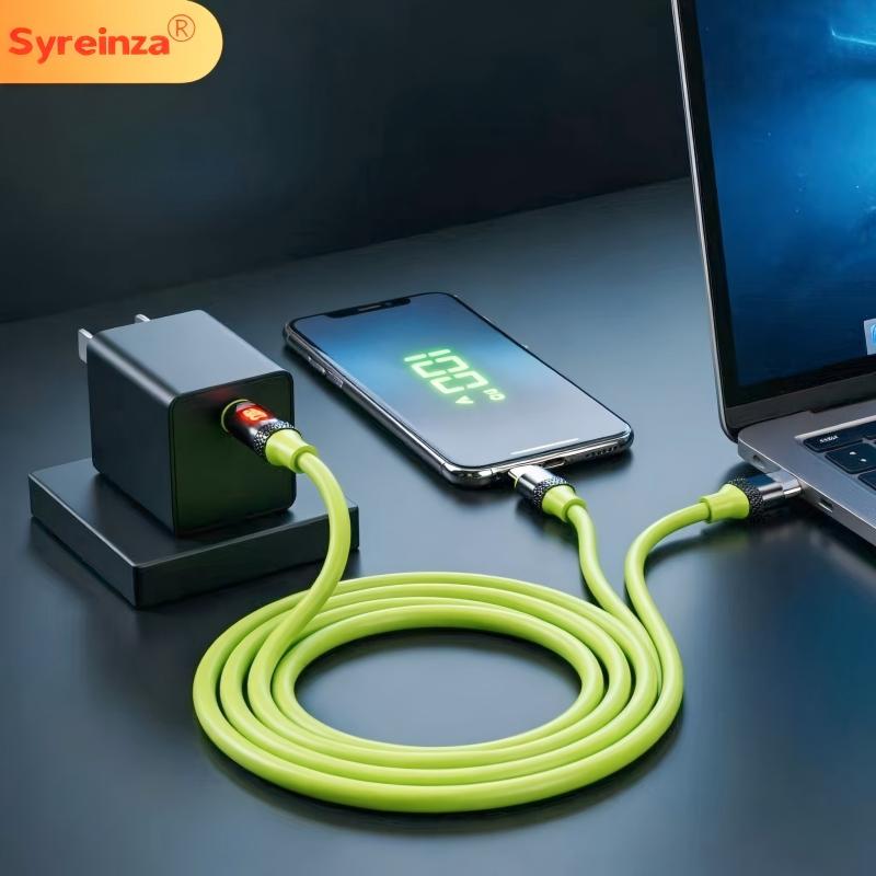 100W High-Power PD Fast Charging USB-A to Type-C Cable with Digital Display