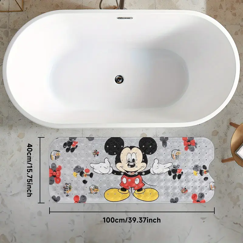 1pc non slip bath mat extra long shower 15 7x39 3in with anti slip backing drainage hole suction cups footprints bathroom decor for machine washable pvc floor mat bathroom decor and accessories to clean design durable material Product details 3