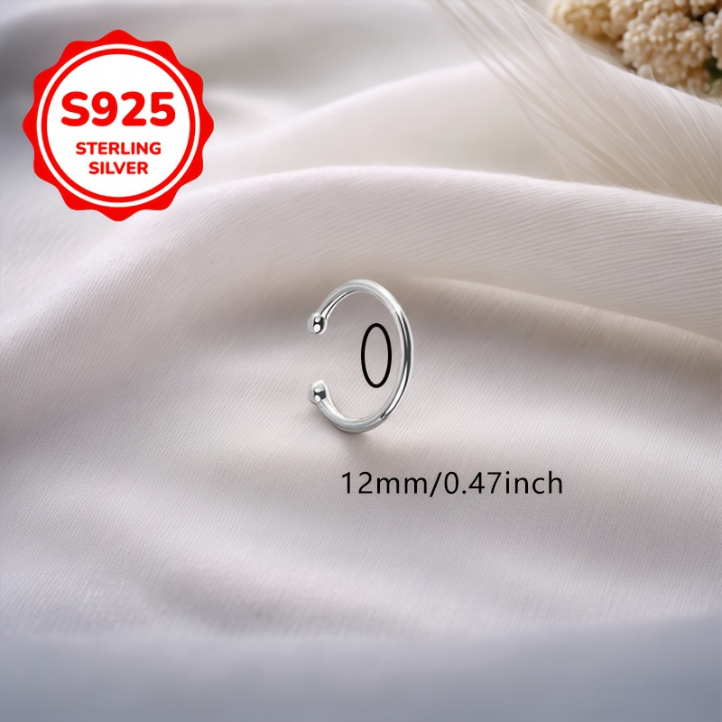 Image of A Non-piercing Nose Stud For Women (1pc) Featuring A Easy Hoop, Single Layer, Nose Clip, Non-piercing Bead, Made Of S925 Silver, , Perfect For Gifts, Valentine's Day, Hypoallergenic