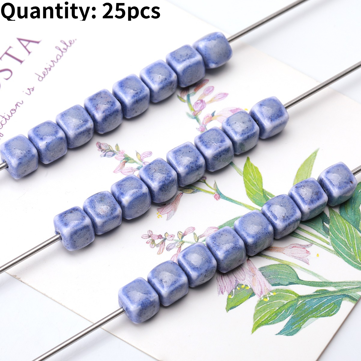 25pcs Vintage Speckled Glazed Ceramic Beads for DIY Jewellery Making