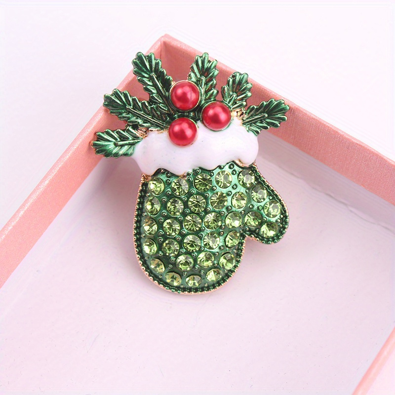 

Christmas Brooch For Women, -encrusted Red Accents,