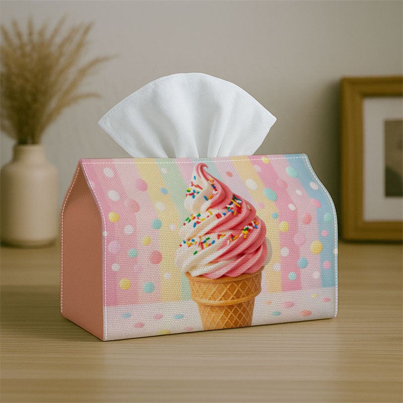 TEMU 1pc Adorable Pastel Ice Cream Tissue Roll - Pastel Suitable For Home & Event Decorations, Compact Ice Cream Cone & Dessert Design For Kitchen,