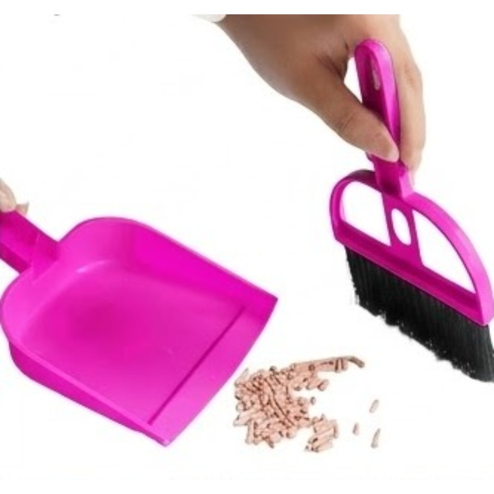 3pcs Mini Handheld Broom & Dustpan Set for Small Pets