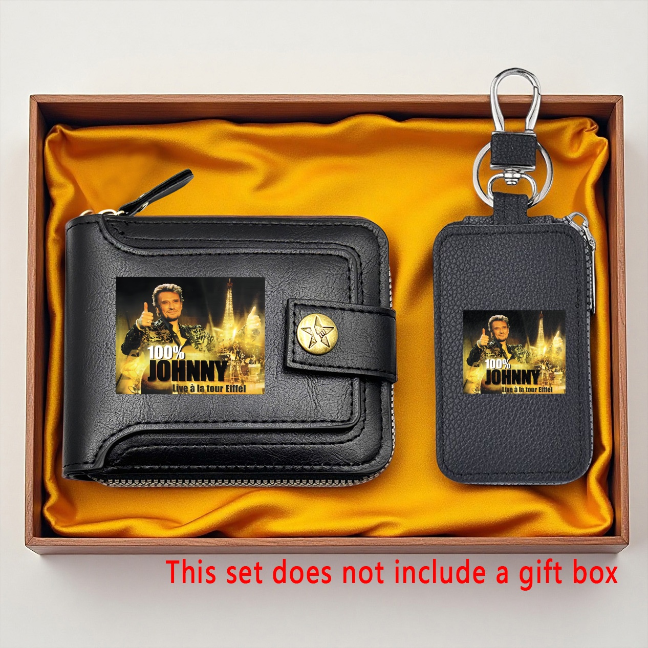 TEMU Ensemble 2pcs Portefeuille et Porte-clés Tour Eiffel, Portefeuille de Voyage et Porte-clés pour Hommes Femmes, Léger Durable Slim Porte-Cartes
