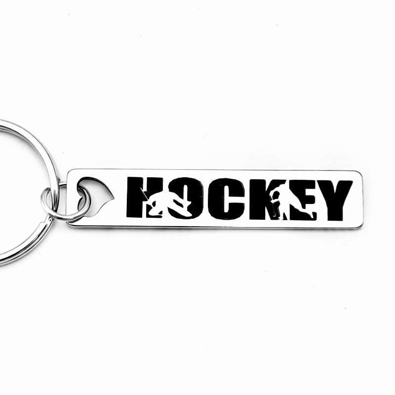 

1pc Steel Hockey Keychain - Key For Enthusiasts, For