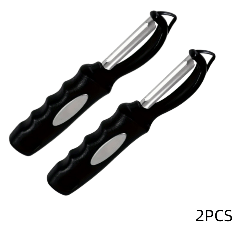 TEMU 2/4pcs High-grade Black Stainless Steel Rotary Vegetable Peeler With Comfortable Grip-sharp And Efficient For Fruits And Vegetables, Fast And