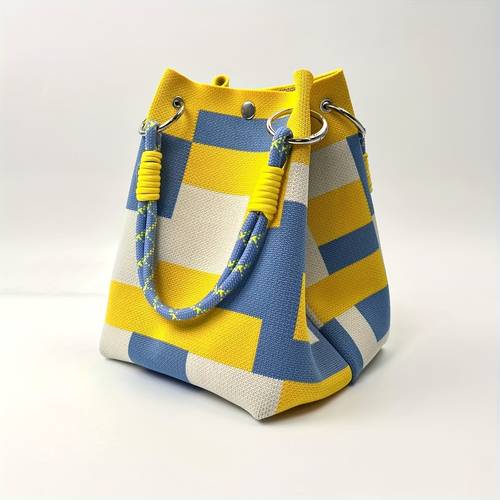 larawan ng item 2pcs korean bucket bag - magaan na handbag, fashionable at convenient, sa , bakasyon, at shopping. may 5 kulay na pagpipilian: black and / pink and / rose red and orange stripes / khaki orange squ