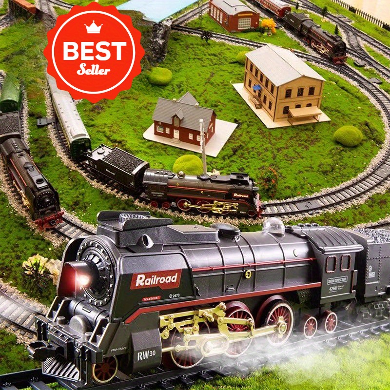 627B Retro Classic Train Set with Collectible Value, Luxury Tracks & Carriages, Lights Sounds Smoke - Ideal Gift for 3+ Kids Toys for Kids Valentines Day Gifts Kids Toys Games