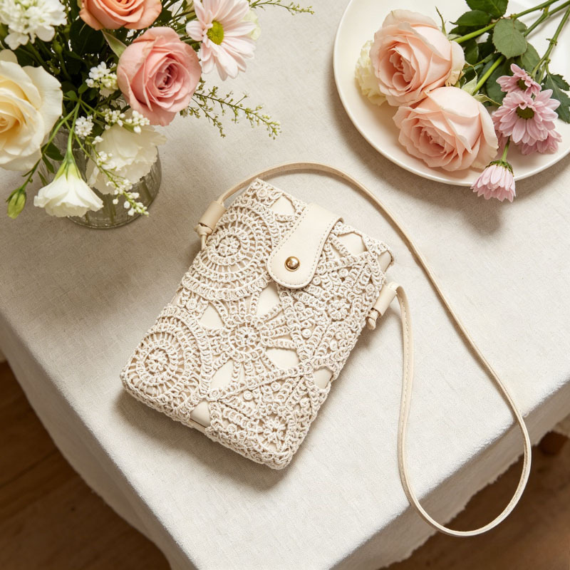 TEMU 【商品名】レディース バッグ、レディース ファッション 携帯電話バッグ、織り柄バッグ、レディース ショルダーバッグ、クロスボディバッグ、誕生日プレゼントに最適、普段使いに、ビーチでの使用、旅行での使用に最適、レディース ビーチバッグ