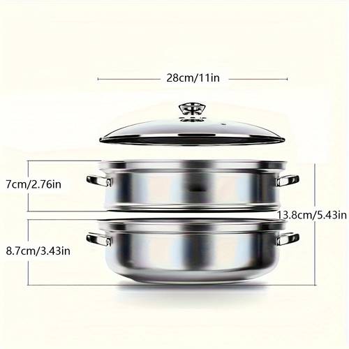 multi layer soup steamer silvery vegetables fish dumplings stainless steel for healthy cooking perfect gift for