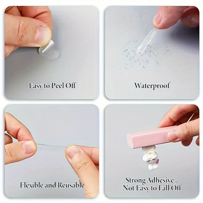40 piezas de puntos adhesivos transparentes de   cara   - cinta nano removible para   figuras de     y bases de muñecas, almohadillas adhesivas invisibles para coleccionables, juguetes y soportes de exhibición (montaje sin daños)
