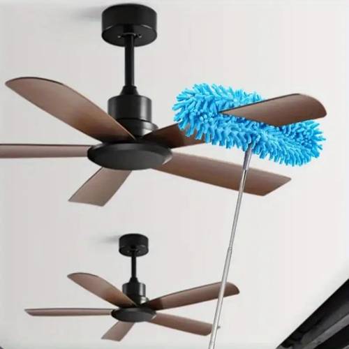 flexible ceiling fan cleaner duster washable fan duster with 57 inch extension pole double sided chenille head for of high ceiling fans blinds baseboards and walls reusable and effective dusting tool duster for cleaning
