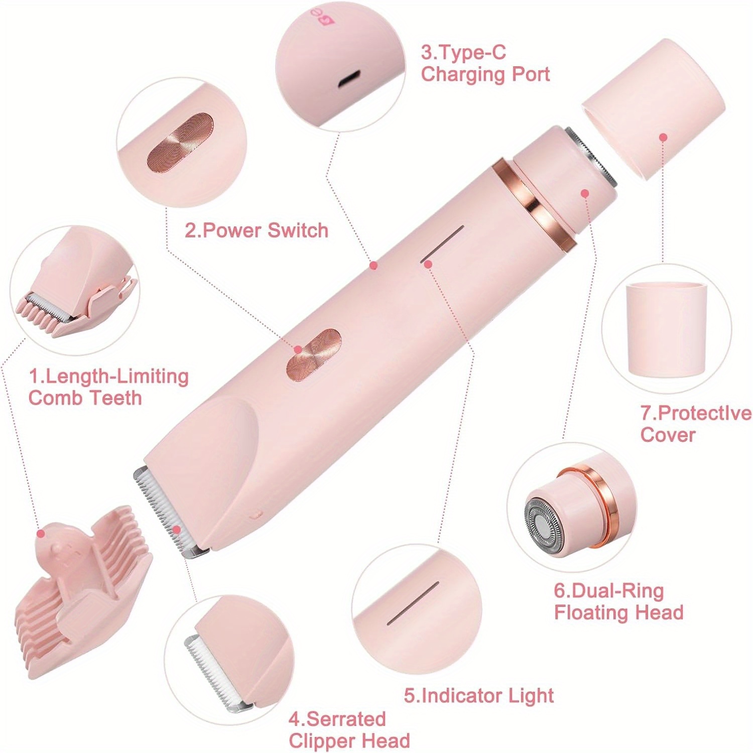 2 in 1 womens dual head electric epilator shaver usb - Temu