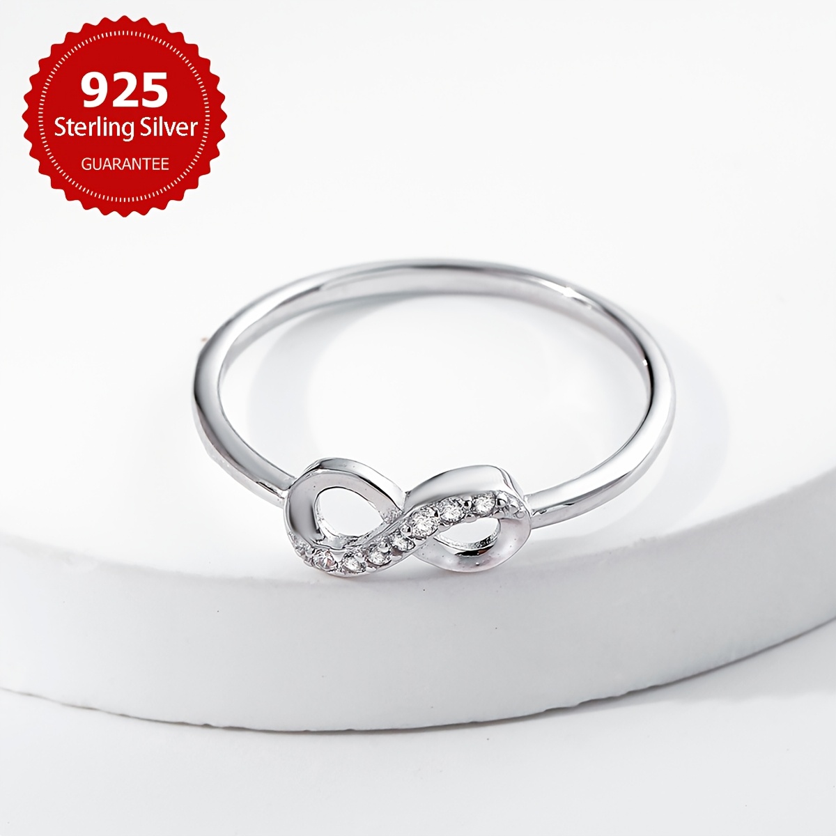 1 Exquisite Infinity Symbol Ring, Women'S S925 Sterling Silver Wedding Band, Elegant Women'S Valentine'S Day Jewelry Gift