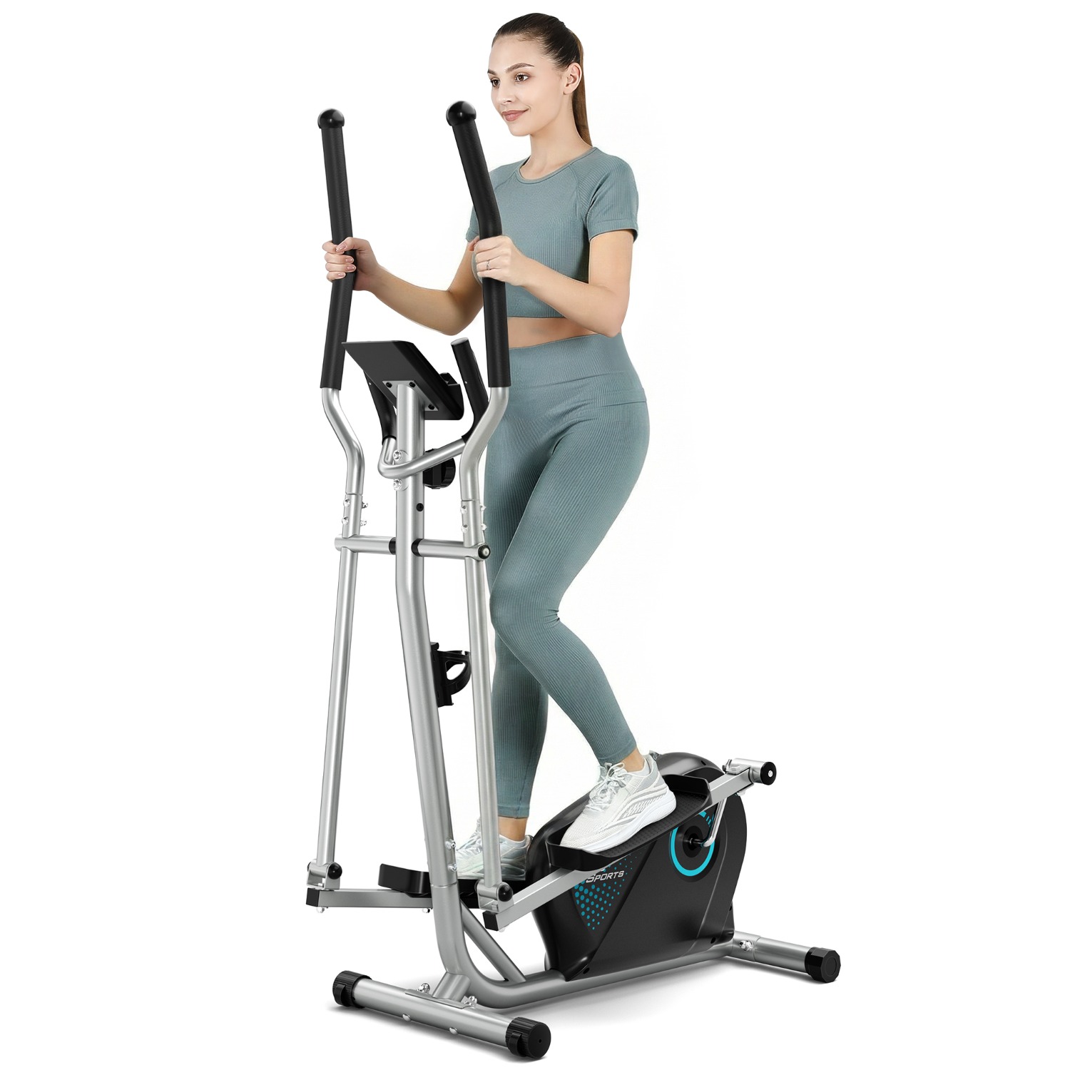 Home Elliptical Machine, Magnetic Cross Trainer With 16 Resistance Levels, 6kg Flywheel, Full- Equipment