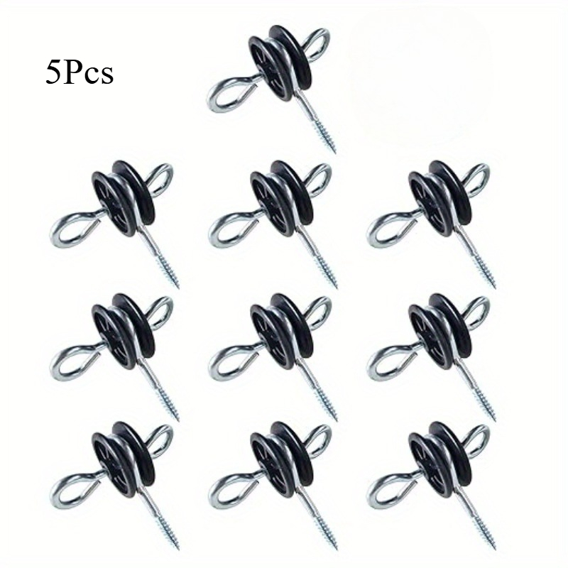 E-shop 5-teilig/10-teilig Farmzaun-Isolator, Doppelhaken-Design – Batteriefreier Elektrozaunpfosten, geeignet für Vieh, Tore, Ranches,