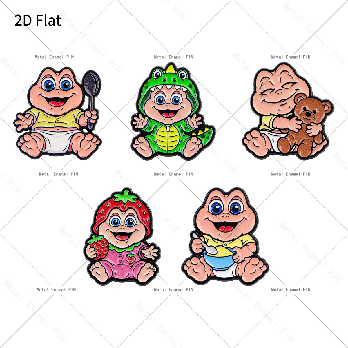 TEMU 2d Flat, 2d Flat 5pcs/set Cute Cartoon Dinosaur Lapel Pin Enamel Pins And Brooches Badge Pins For Backpacks Bags Backpack Cool Decoration Friend