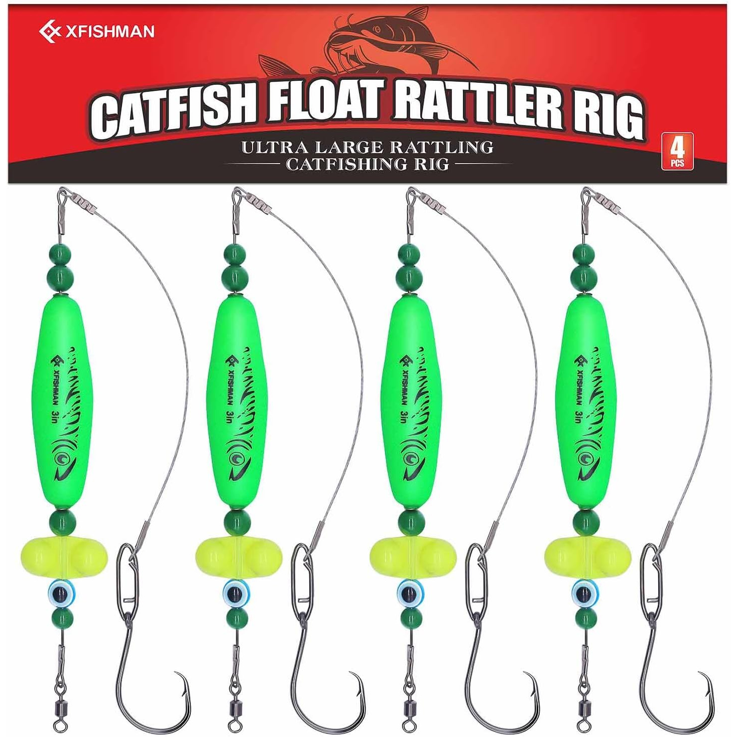 Temu – TEMU Shore Catfishing Equipment- Catfish Fishing Rig- With Float- Fishing Tackle Set(green- ): Sports& Outdoors