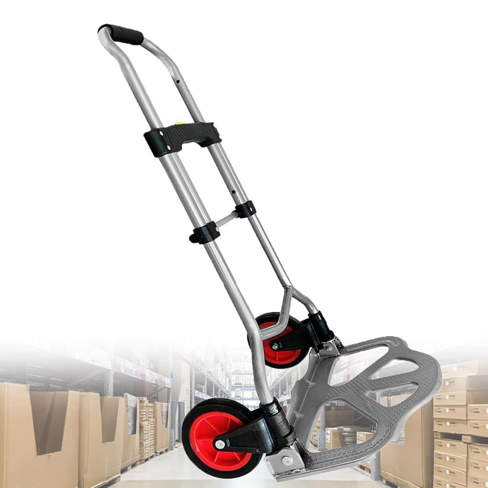 TEMU Folding Transport Trolley, Cart, Backpack Cart, Luggage Cart With Extendable Handle, Load Capacity Of 60 .