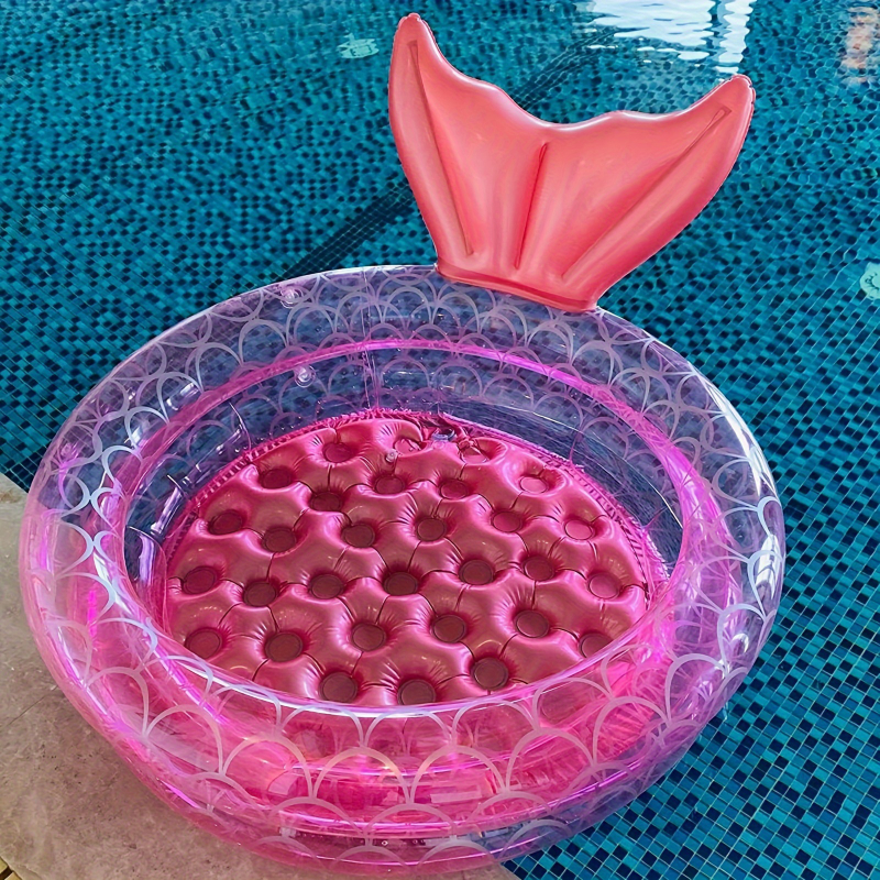 Piscina gonflabilă Sirenă, piscină circulară cu design de solzi de pește, piscină gonflabilă, piscină de petrecere, piscină decorativă, piscină Ocean Ball, material PVC durabil, potrivită pentru curte, petrecere, nuntă, divertisment, grădină și utilizare în aer liber