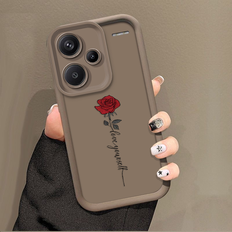 TEMU Phone Case - Soft Silicone Protective Case With A Rose Pattern, Suitable For Redmi Note 13 Pro 