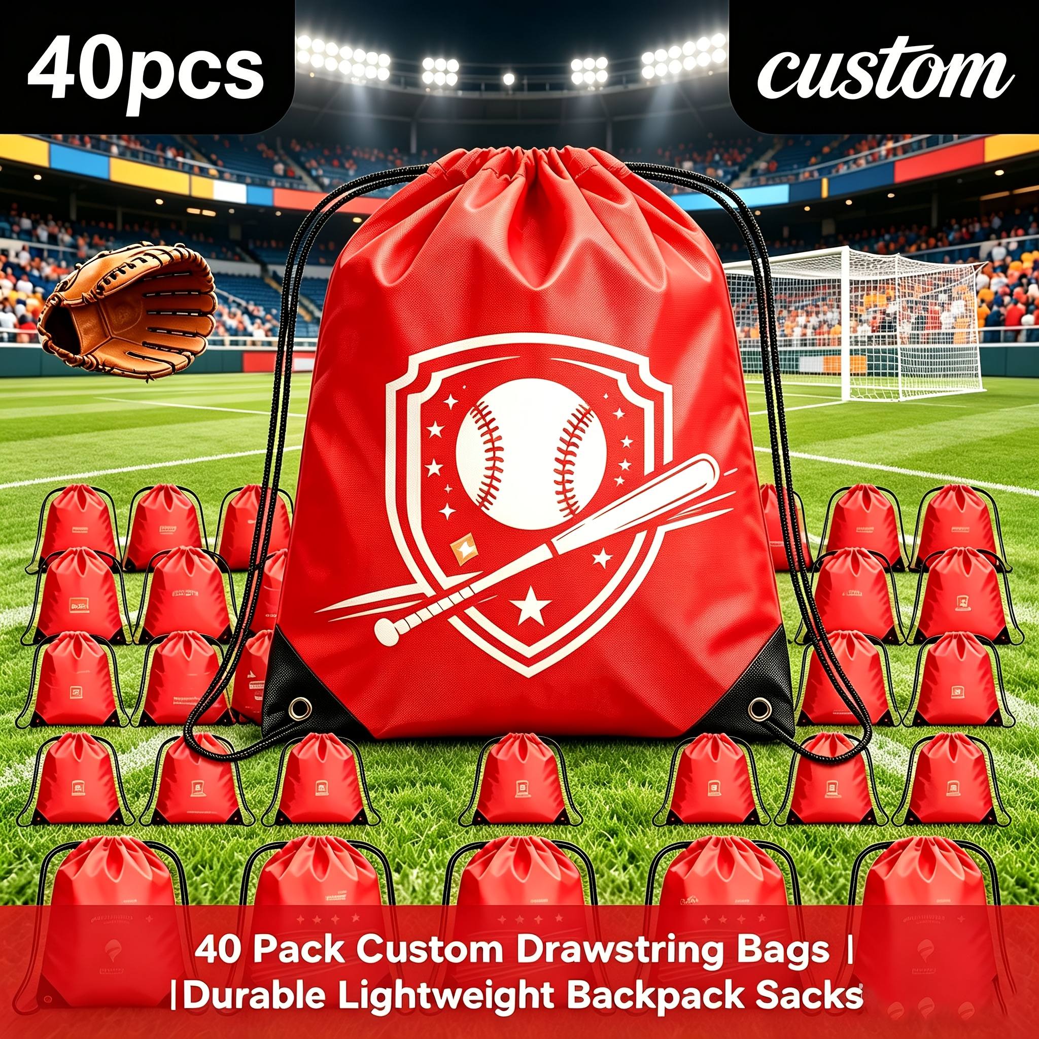 40pcs Customizable Climbing Rope Bag, Durable Polyester Material