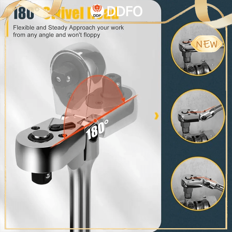 6pcs Flex Head Swivel Ratchet Wrench Set