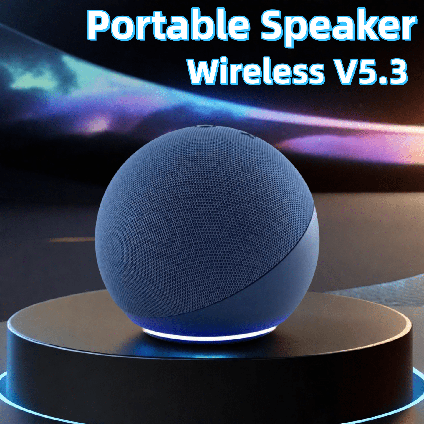 Altavoz Portátil Alaxe Azul Marino, Altavoz Inalámbrico BT. Soporta Reproducción Inalámbrica, Reproducción USB, Luces RGB, Bajos Potentes, Estéreo Fuerte, Altavoz Portátil, Batería de 500Mah, Conexión con Teléfono Móvil/Tablet, para Hogar, Coche, Exterior, Camping, REGALO