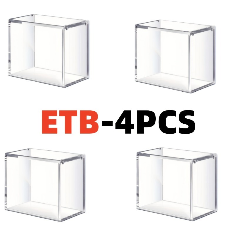 item picture 4 pack acrylic   box protector with magnetic lid tearing film and anti damage packaging design make   more   when using the product 5mm thick clear display case for trading card storage