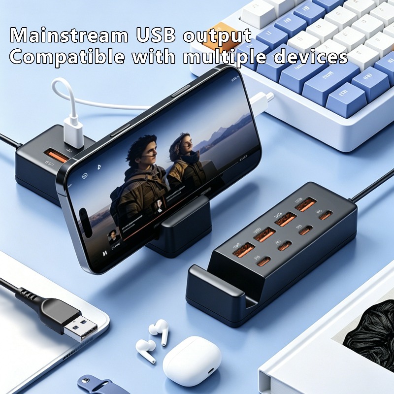 Multi-Port USB Splitter with Phone Cradle