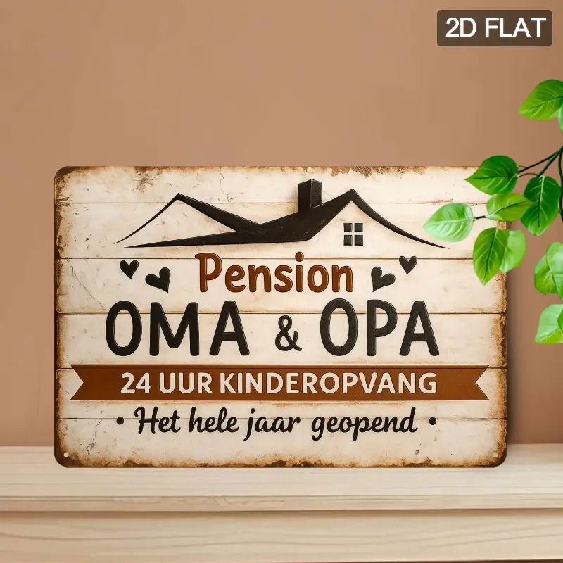 TEMU 2d Flat, 1pc Dutch Grandma & Grandpa Wooden Wall Plaque, Dutch-themed Bilingual Family Tree Decoration With Oma/opa Titles, , Suitable For Home,