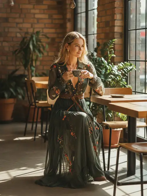 boho dresses for wedding guests BTFBM Guest Women Fall Fashion 2025 Casual Long Sleeve Floral Maxi Homecoming Dress(Army Green,Small) at Amazon Women's Clothing store It is made of high quality materials 36 Gorgeous Garden Wedding Guest